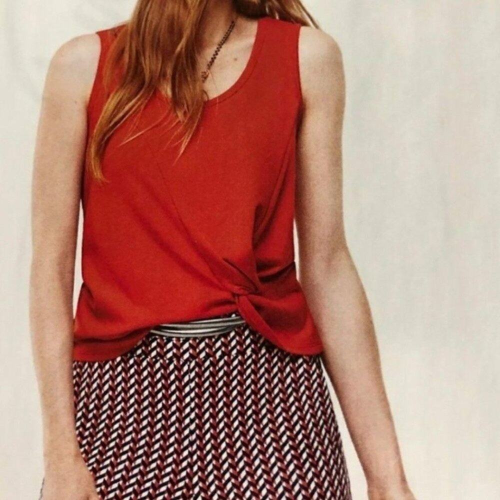 Cabi knotty‎ v-neck super soft tank top blouse in red woman's size small
